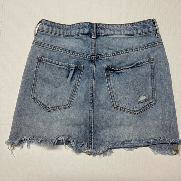 Forever 21 Distressed Denim Skirt - Picture 2 of 7